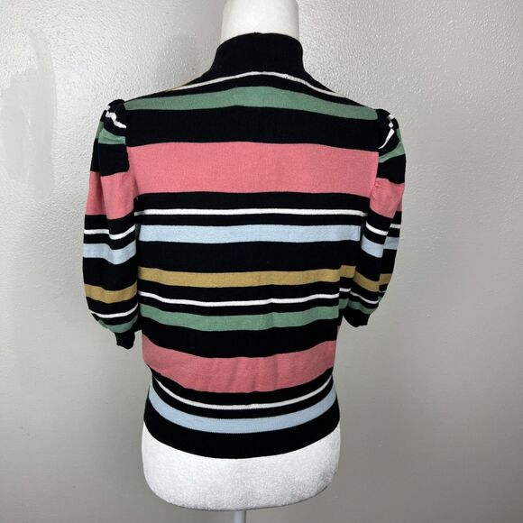 BCBGeneration Skirt Set Women Large Black Pink Striped Sweater Mini Casual - Picture 9 of 16